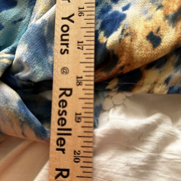 Alfred Dunner Women's Indigo Daze Tie-Dye Top 2X Blue & Yellow Polyester/Spandex - Picture 6 of 7